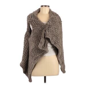 Amaryllis Faux Fur Vest Waterfall Soft‎ Thick Knit Winter Shall Sweater Large